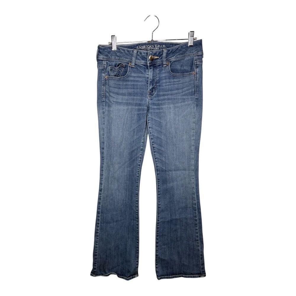 American Eagle Kick Boot Jeans Medium Wash Stretch Size 8 Regular